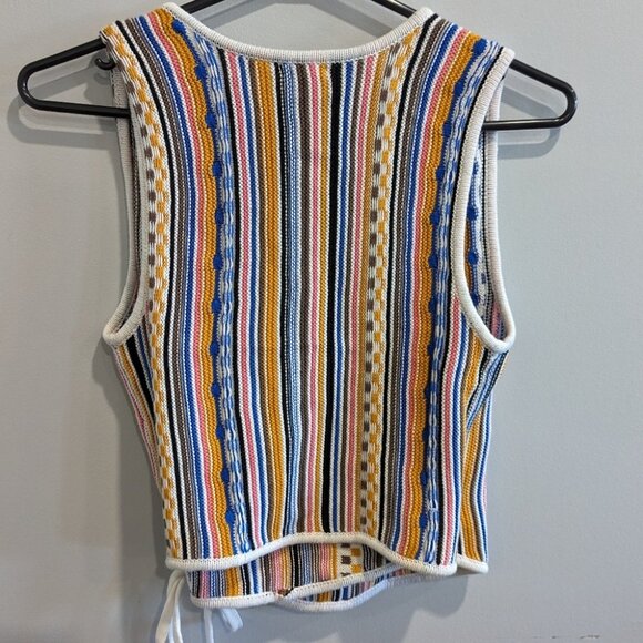 Ecote Tie Up Knit Vest Small - Picture 2 of 4